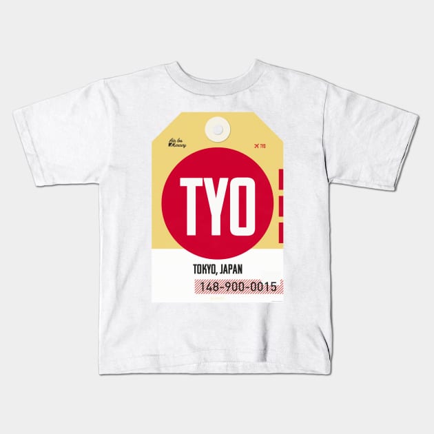 Tokyo Luggage Tag Kids T-Shirt by Mercury Club